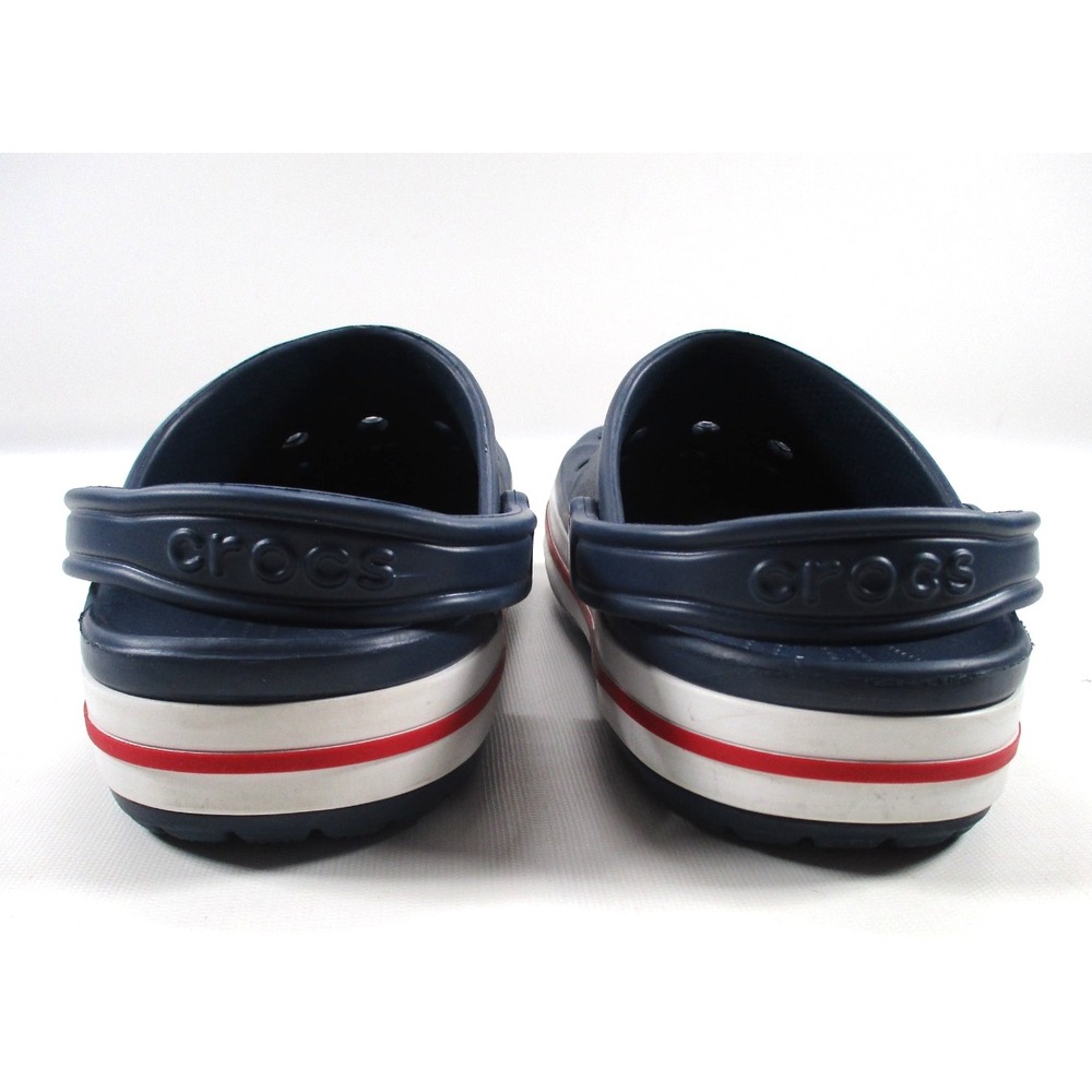 Crocs Crocband Clogs Navy Blue Red White Stripe Mens 8 Womens 10 Slip On Slides - Picture 4 of 10